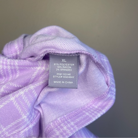 Good Luck Girl lilac plaid mini dress! Size XL - Picture 6 of 6